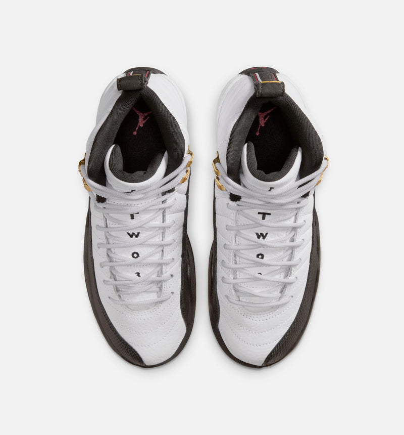 Air Jordan 12 Retro Taxi Grade School Lifestyle Shoe - White/Black/Taxi