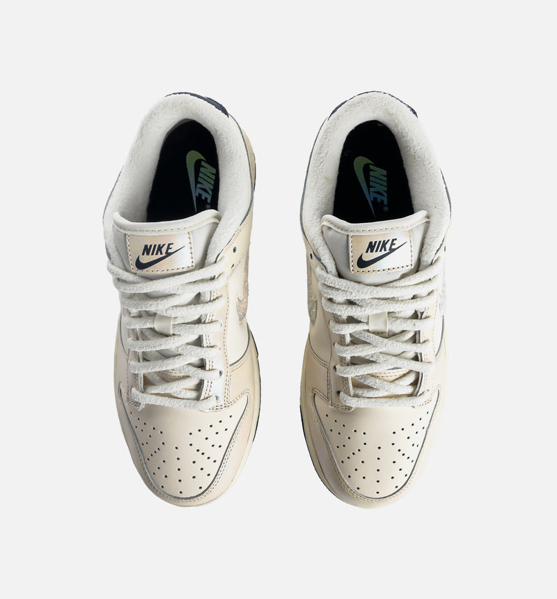 Dunk Low Metallic Jewel Swoosh Womens Lifestyle Shoe - Soft Pearl/Midnight Navy/Midnight Navy/Multi-Color