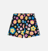 Flower Satin Mens Short - Black