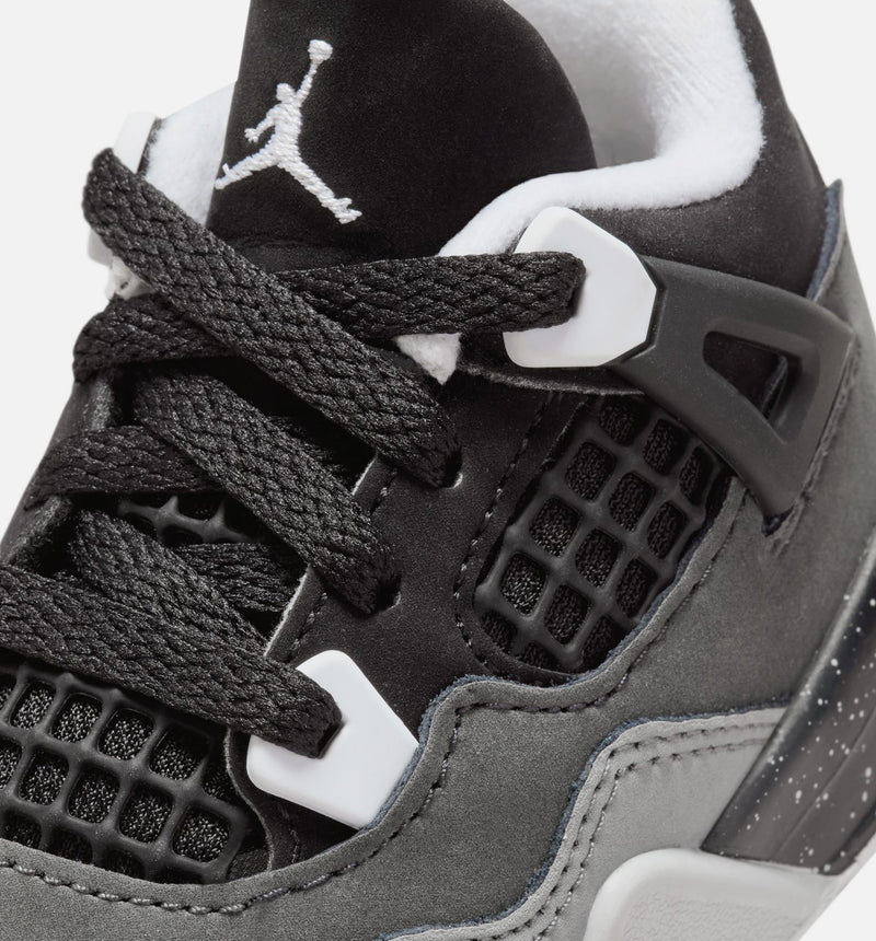 Air Jordan 4 Retro Fear Infant Toddler Lifestyle Shoe - Black/White/Anthracite/Black/Pure Platinum