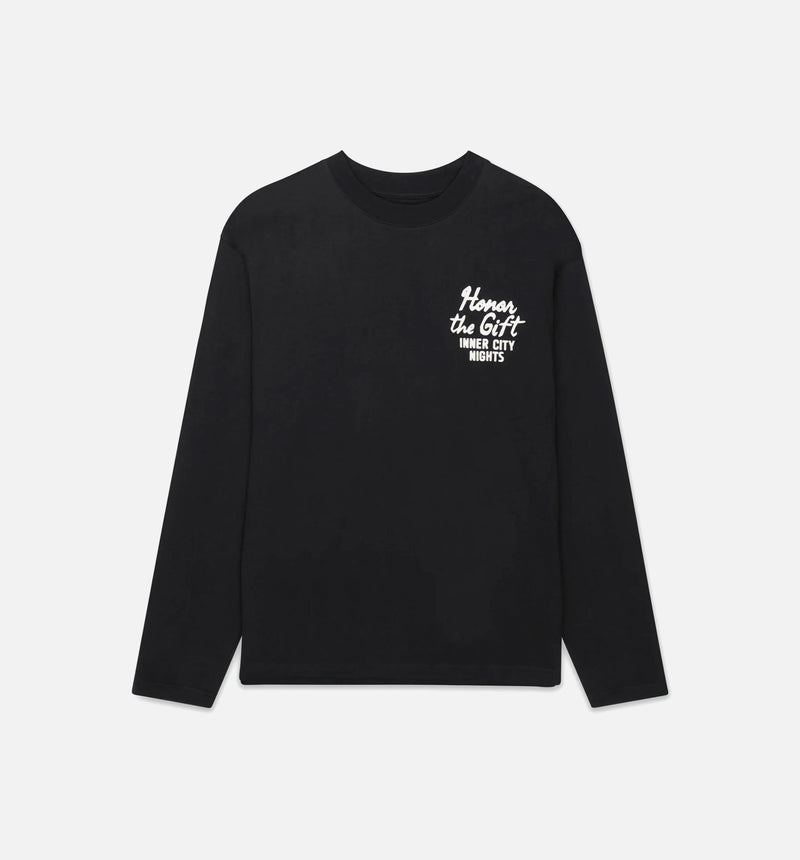 Late Night Dining Mens Long Sleeve Shirt - Black