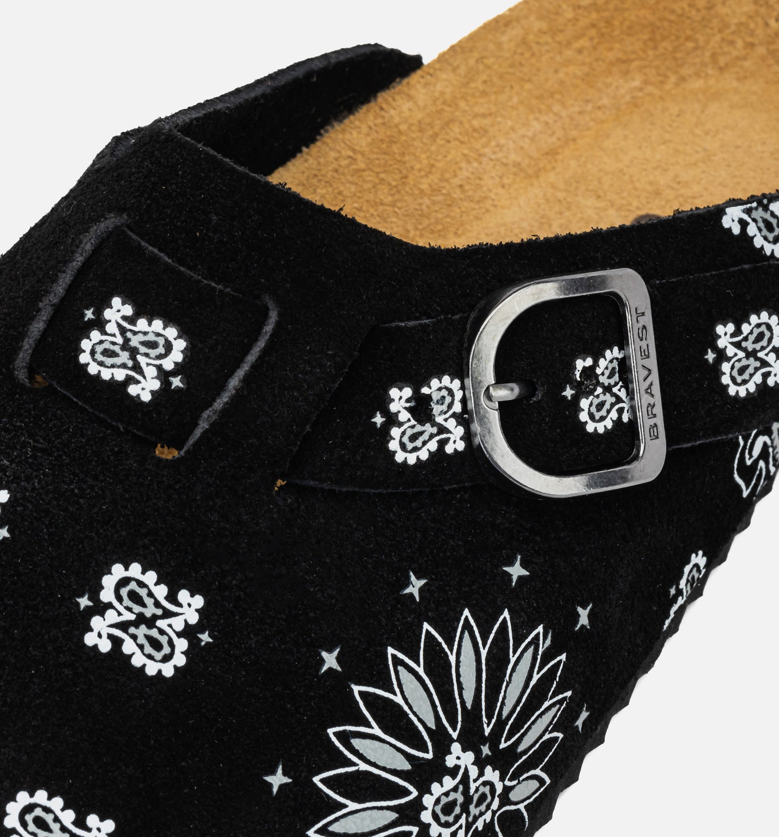 Bravest Studios 24SSSPPMUBLK Two Tone Paisley Clog Mens Sandal