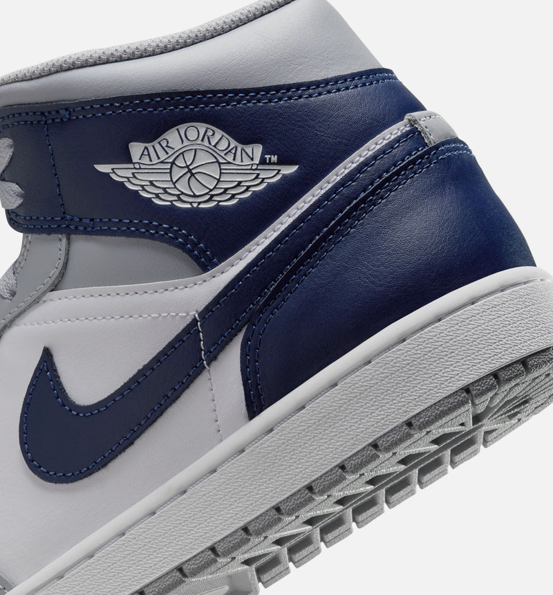 Jordan DQ8426 104 Air Jordan 1 Mid Mens Lifestyle Shoe White Wolf Grey Midnight Navy ShopNiceKicks