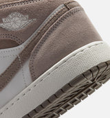 Air Jordan 1 Mid Grade School Lifestyle Shoe - Enigma Stone/Olive Grey/Summit White