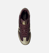 Samba OG Rhinestone Womens Lifestyle SHoe - Maroon/Gold
