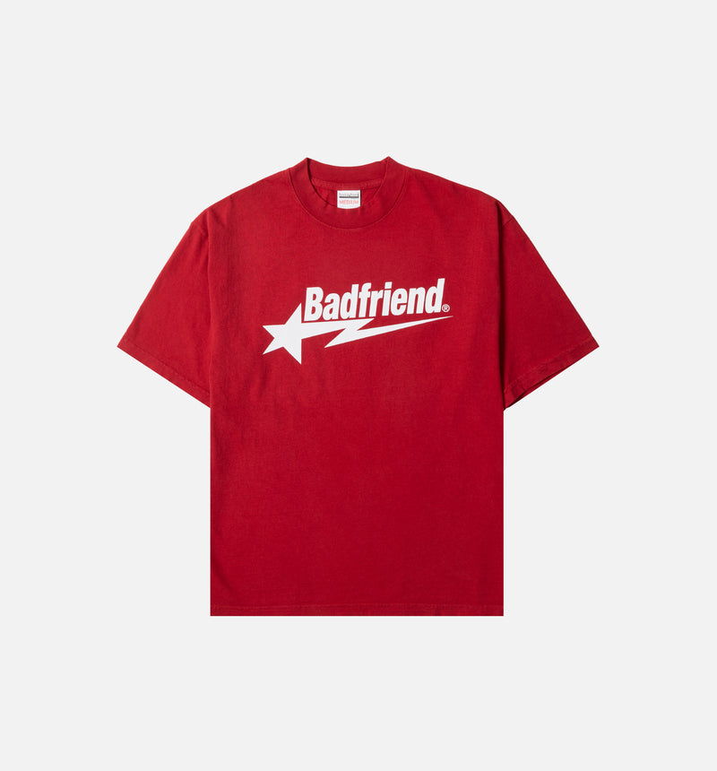 Star Logo Mens Short Sleeve Shirt - Red/White