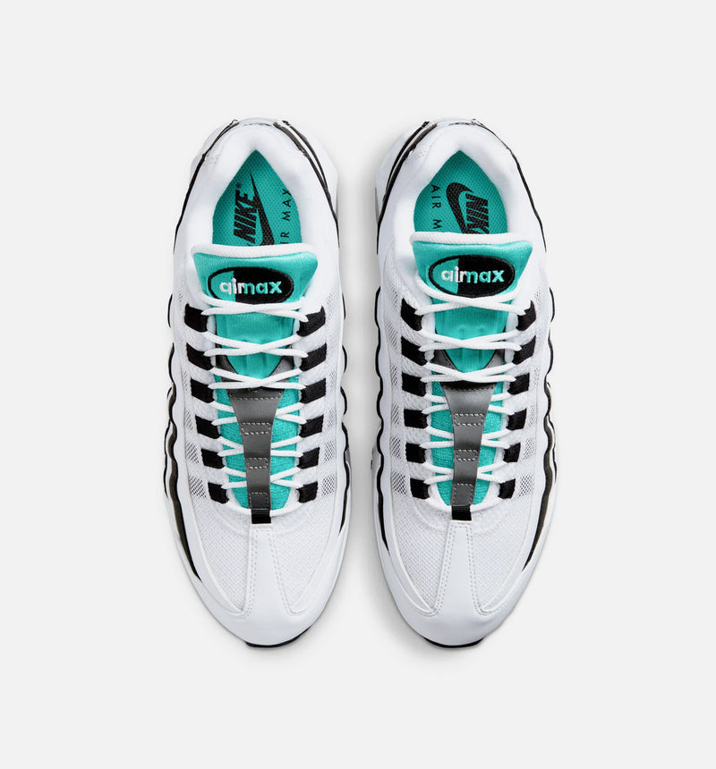 Air Max 95 OG Big Bubble Black Border Mens Lifestyle Shoe - White/Hyper Jade/Black/Metallic Silver