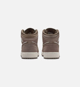 Air Jordan 1 Mid Grade School Lifestyle Shoe - Enigma Stone/Olive Grey/Summit White