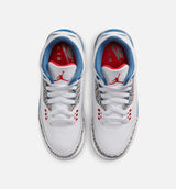 Air Jordan 3 Retro OG True Blue Grade School Lifestyle Shoe - White/Fire Red/True Blue Free Shipping