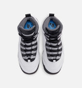 Air Jordan 10 Retro Light Steel Grey Grade School Lifestyle Shoe - White/Black/Light Steel Grey