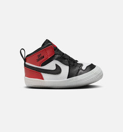 JORDAN HJ9289-061
 Air Jordan 1 Retro High OG Black Toe Infant Crib Lifestyle Shoe - White/Black/Varsity Red/Sail Image 0