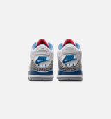 Air Jordan 3 Retro OG True Blue Grade School Lifestyle Shoe - White/Fire Red/True Blue Free Shipping