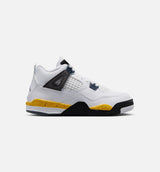 Air Jordan 4 Retro Rare Air Tour Yellow Preschool Lifestyle Shoe - White/Dark Blue Grey/Black/Tour Yellow Free Shipping