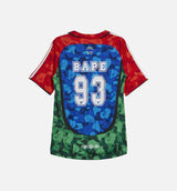 Bape x Adidas Teamgeist Mens Short Sleeve Shirt - Blue/Red/Green