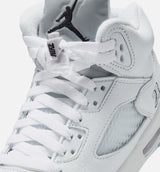 Air Jordan 5 Retro OG White Metallic Grade School Lifestyle Shoe - White/Black/Metallic Silver