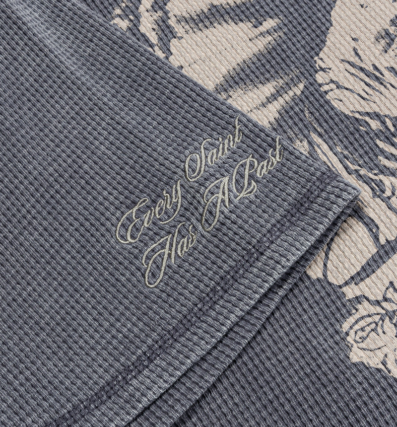 Keep The Faith Thermal Mens Short Sleeve Shirt - Grey/Beige