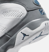 Air Jordan 9 Retro Flint Grey and French Blue Preschool Lifestyle Shoe - White/French Blue/Flint Grey