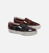 Premium Classic Harris Tweed Slip On Mens Lifestyle Shoe - Tweed Red/Blue