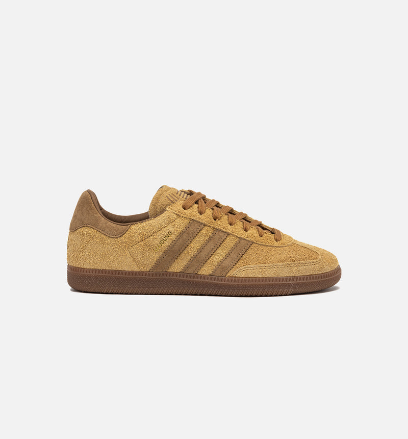adidas tobacco samba three-stripe lace-up Sneakers | Black Mesa/Gum Sneakers Lace closure Leather upper Textile lining Gum rubber outsole SKU Introduced in 1978, the adidas