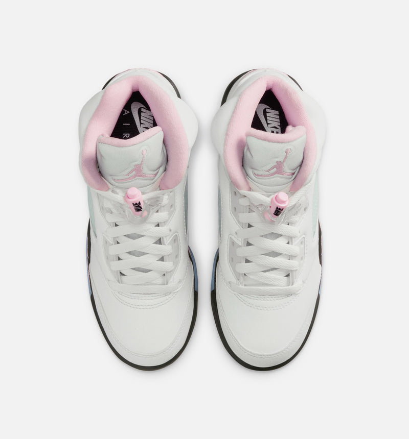 Air Jordan 5 OG Grade School Lifestyle Shoe - White/Soft Pink/Black