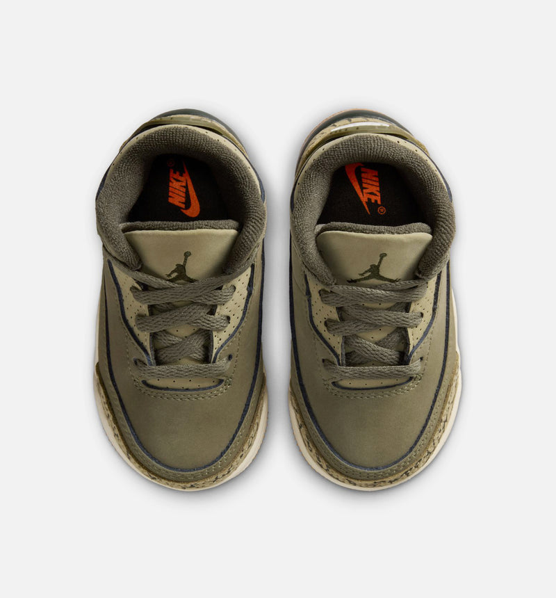 Air Jordan 3 Retro Medium Olive Infant Toddler Lifestyle Shoe - Medium Olive/Sequoia/Neutral Olive/Sail Free Shipping