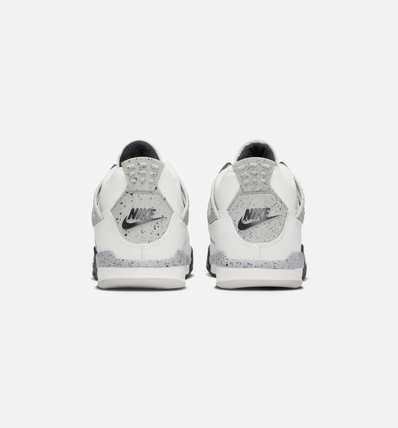 Air Jordan 4 Retro White Cement Preschool Lifestyle Shoe - Summit White/Fire Red/Cement Grey/Black