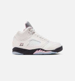 JORDAN HQ7979-102
 Air Jordan 5 Retro Medium Soft Pink Preschool Lifestyle Shoe - White/Soft Pink/Black Free Shipping Image 0