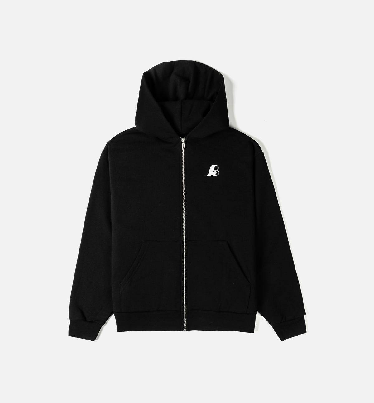 Bueno 11727 Beniga Logo Zip Up Mens Hoodie - Black/White