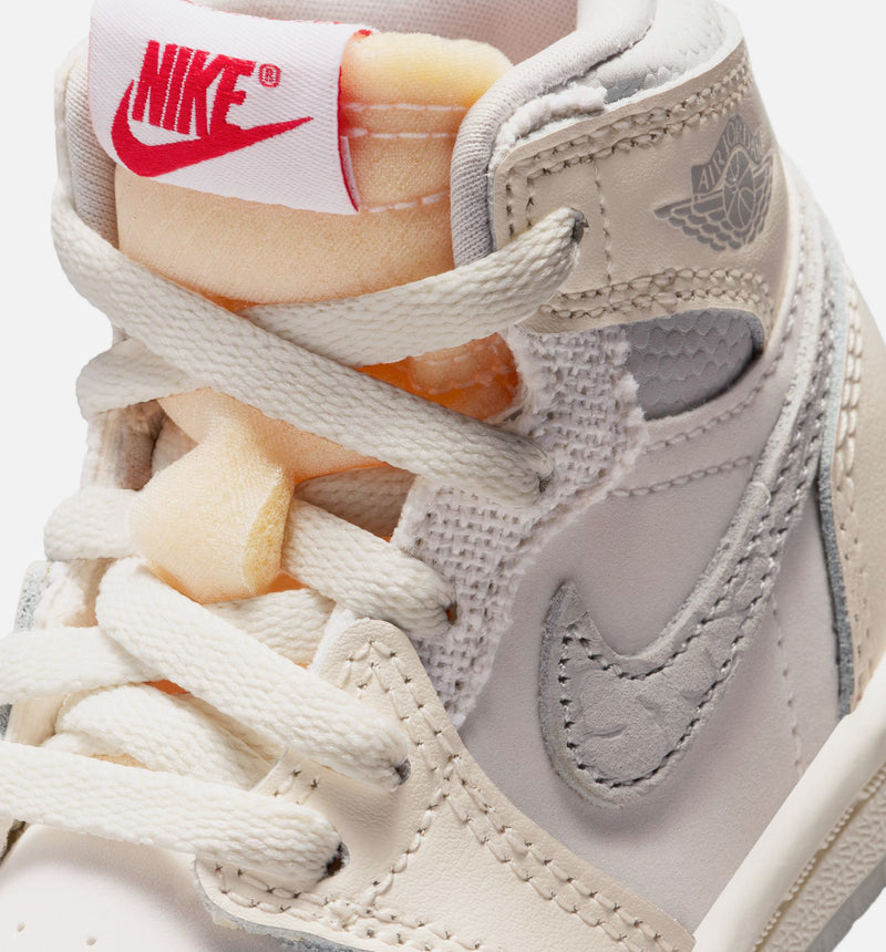 Air Jordan 1 Retro Sail High OG Infant Toddler Lifestyle Shoe - Sail/University Red/Pale Ivory/Coconut Milk/Phantom