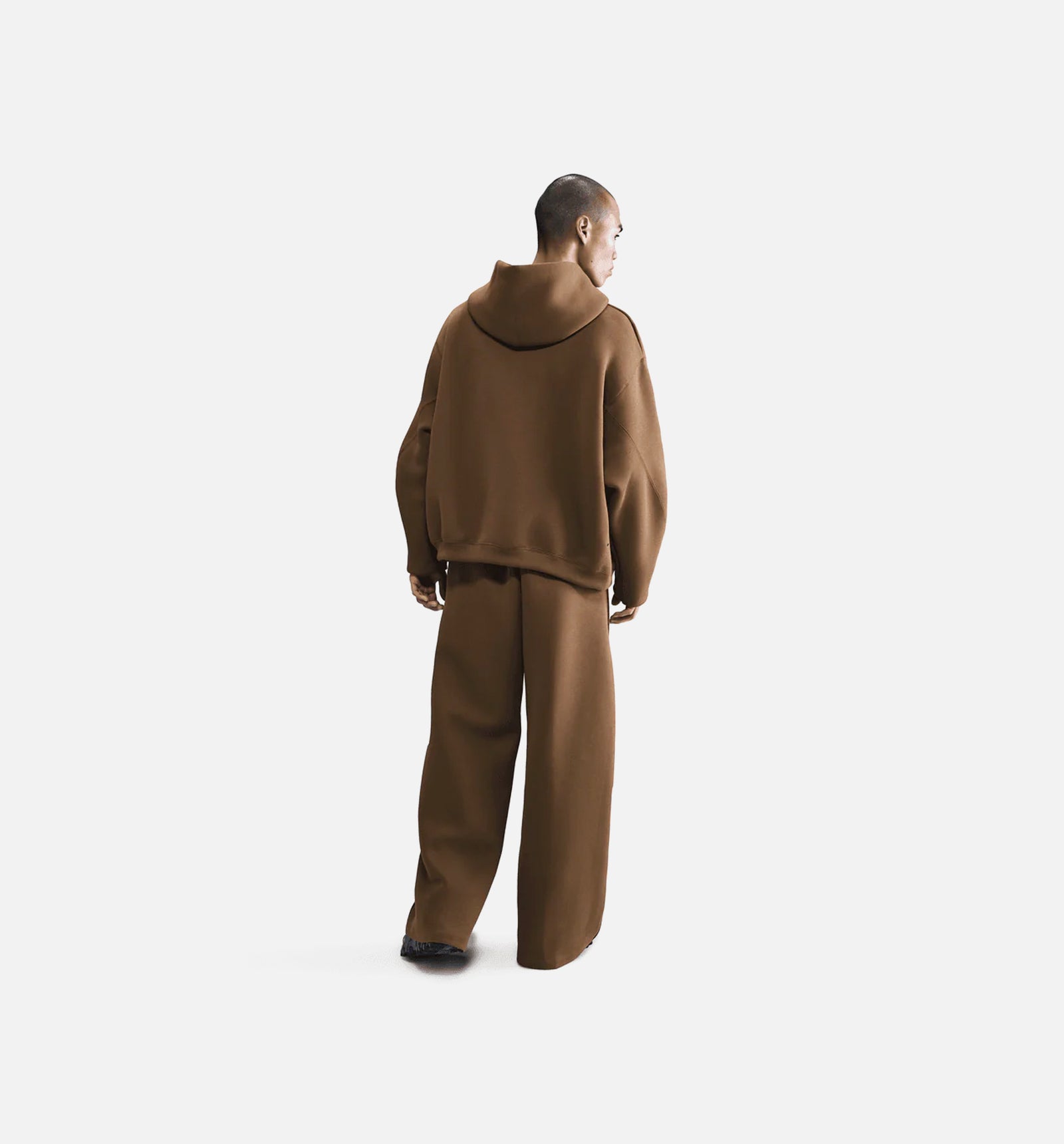 Nike HV6535-235 Tech Fleece Oversized Mens Hoodie - Mosswood Brown