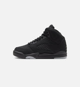 Air Jordan 5 Retro Halloween Preschool Lifestyle Shoe - Black/Black/Picante Red/Glow N The Dark