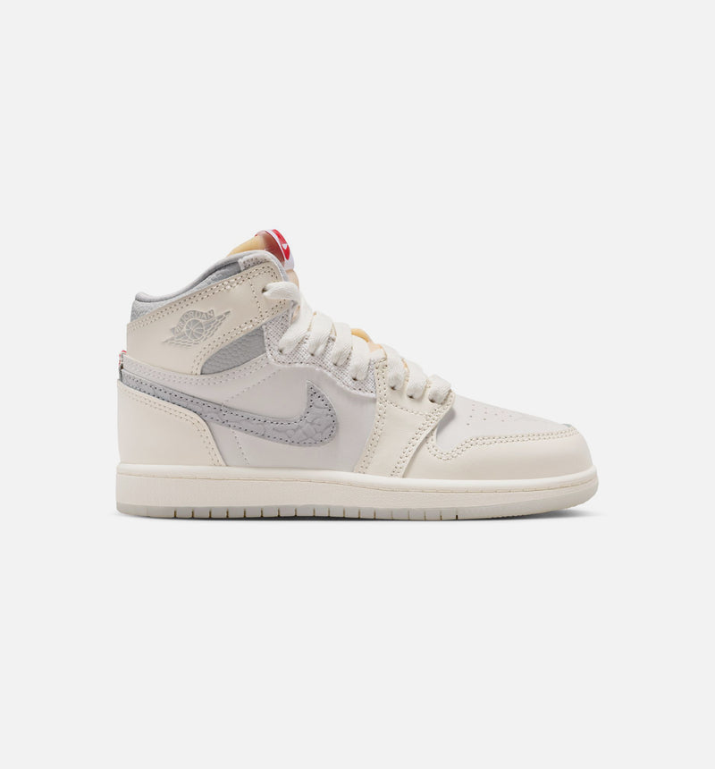 Air Jordan 1 Retro Sail High OG Preschool Lifestyle Shoe - Sail/University Red/Pale Ivory