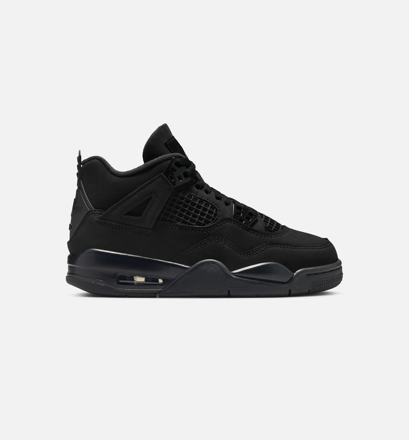 Air Jordan 4 Retro Black Cat Grade School Lifestyle Shoe - Black/Black/Light/Graphite