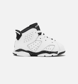 JORDAN DV3606-112
 Air Jordan 6 Retro White & Black Infant Toddler Lifestyle Shoe - White/Black Image 0