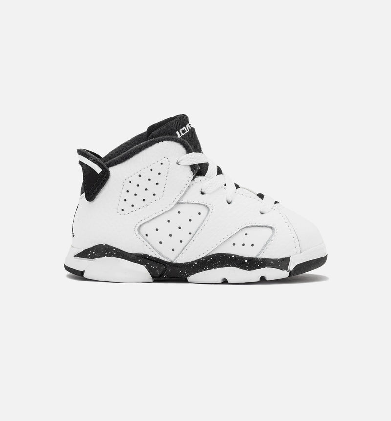 Air Jordan 6 Retro White & Black Infant Toddler Lifestyle Shoe - White/Black