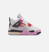 Air Jordan 4 Retro Comic Infant Toddler Lifestyle Shoe - Off White/Fire Pink/Anthracite Free Shipping