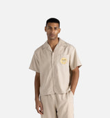 Brushed Camp Mens Short Sleeve Shirt - Sand