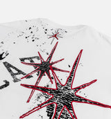 Black Cat Star Mens Short Sleeve Shirt - White