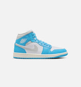 Air Jordan 1 Mid Dark Powder Blue Womens Lifestyle Shoe - Dark Powder Blue/Summit Grey/White