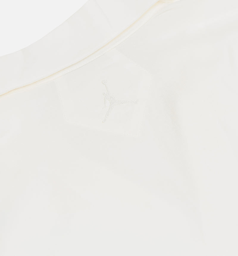 Woven Embroidered Rose Womens Short Sleeve Shirt - Sail