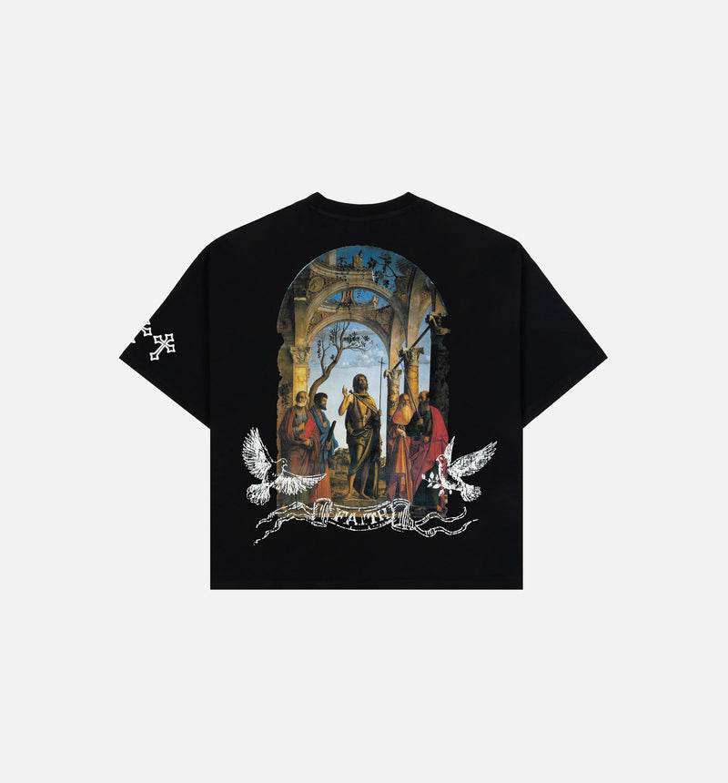 The Faith Mens Short Sleeve Shirt - Black/White