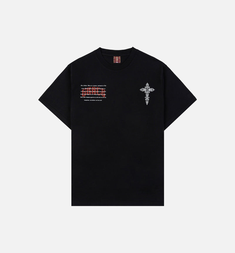 The Lady Of Guadalupe Mens Short Sleeve Shirt - Black/Cream
