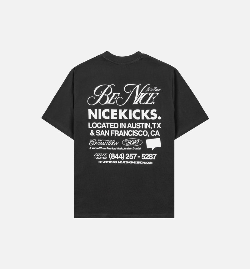 Be Nice Graphic Mens Short Sleeve Shirt - Charcoal