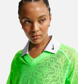 Sportwear Loose Fitting Knit Polo Womens Jersey - Strike Green/Pure Platinum/Black/Black