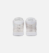 Air Jordan 1 Mid SE Mens Lifestyle Shoe - White/White/White/Field Silver