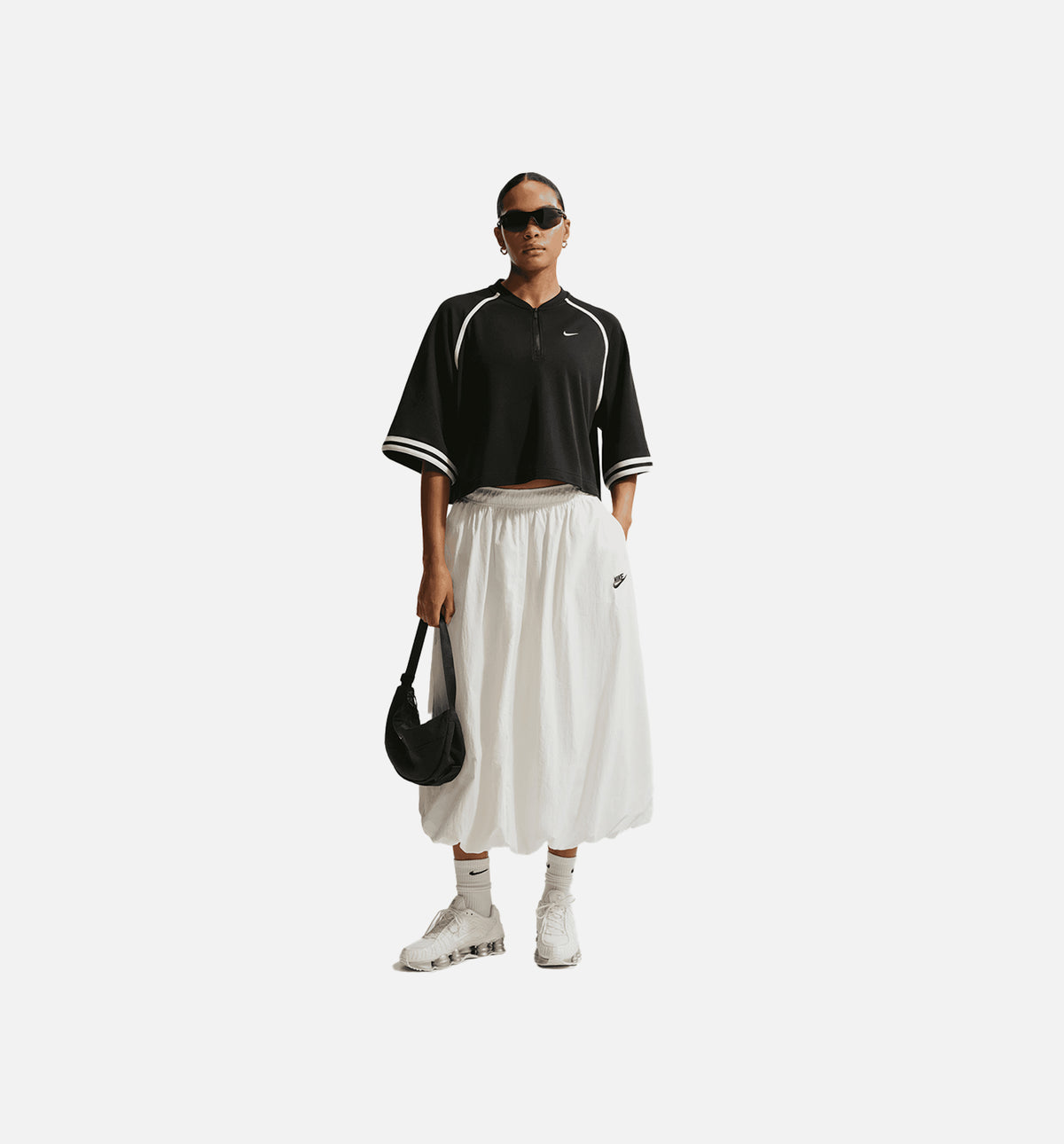 Nike IF0340-010 Oversized Drop Shoulder Womens Short Sleeve Shirt