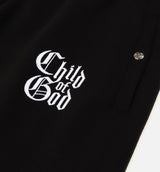 Biblical All Over Print Washed Fleece Mens Sweatpants (Black/White)