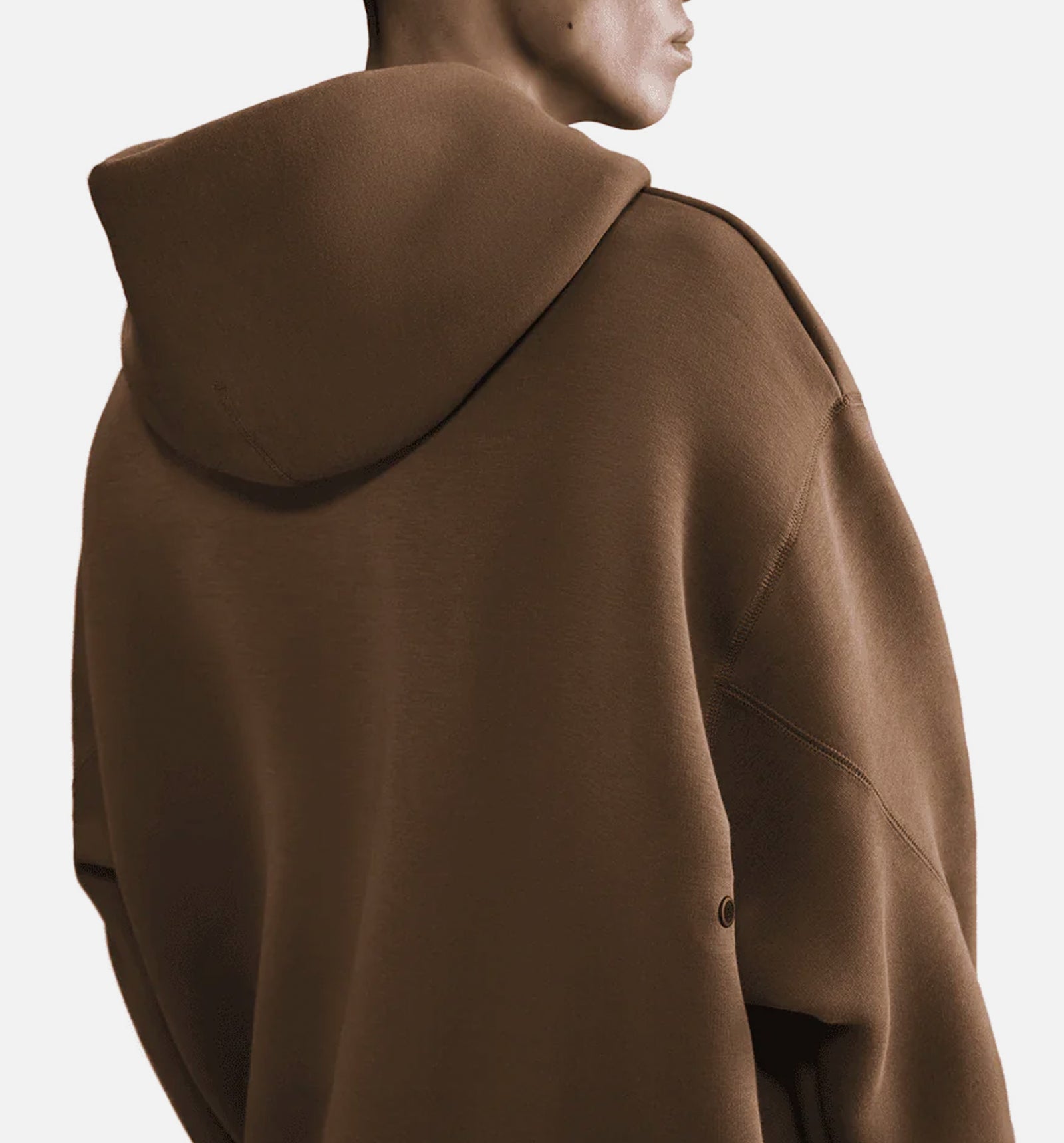 Nike HV6535-235 Tech Fleece Oversized Mens Hoodie - Mosswood Brown