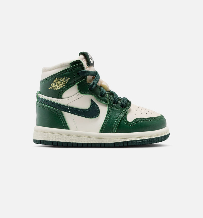 Air Jordan 1 Retro High OG Pro Green Infant Toddler Lifestyle Shoe - Pale Ivory/Pro Green/Fir/Coconut Milk Free Shipping