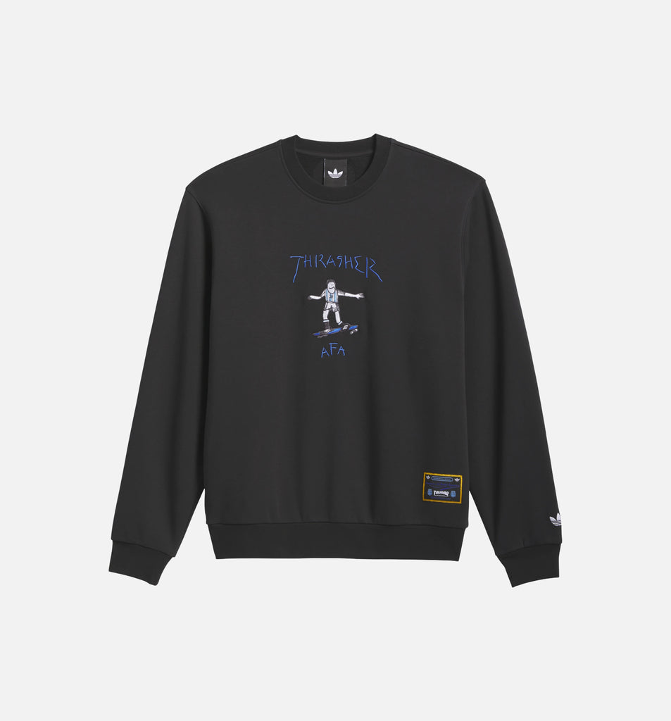 adidas KX4545 Argentina x Thrasher Mens Crewneck - Black/White